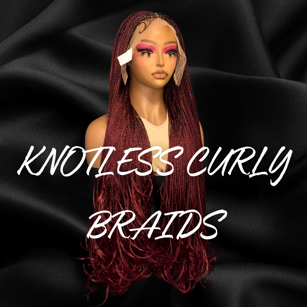 KNOTLESS CURLY BRAIDED HUMAN HAIR WIGS