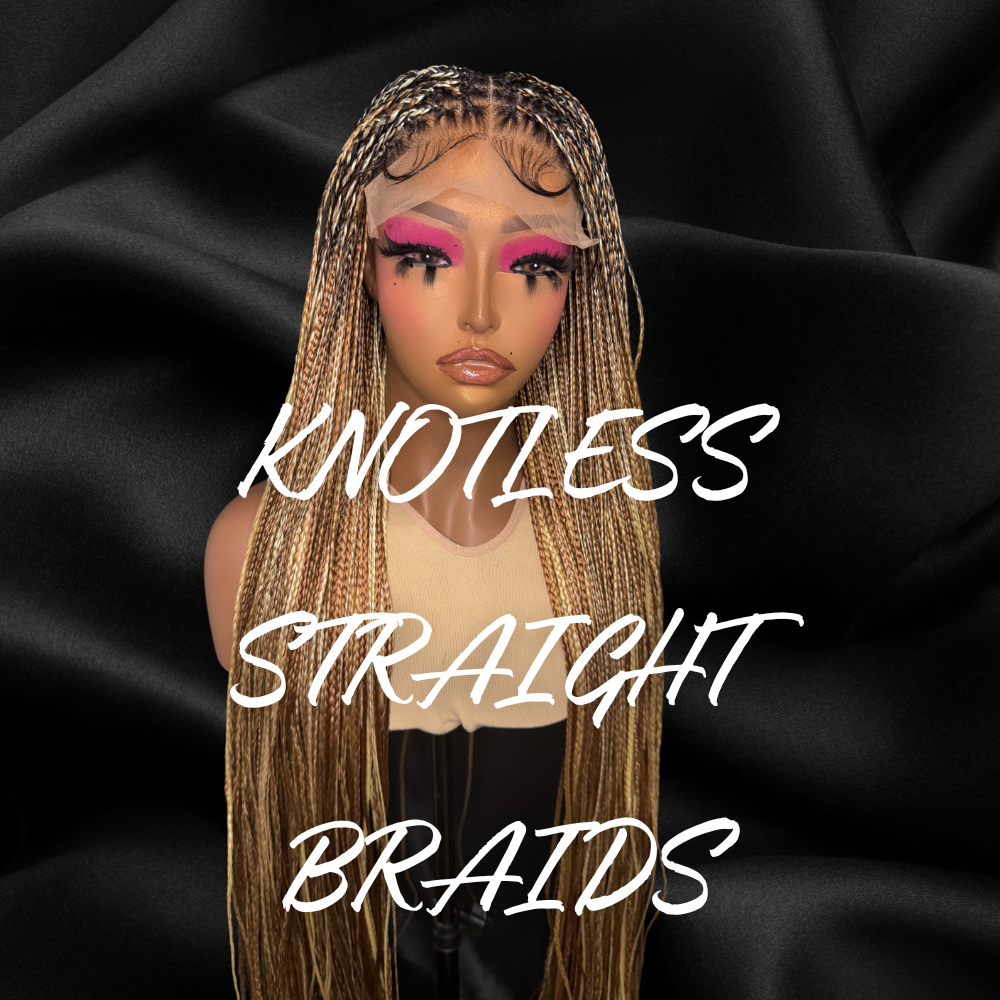 KNOTLESS STRAIGHT BRAIDED HUMAN HAIR WIG